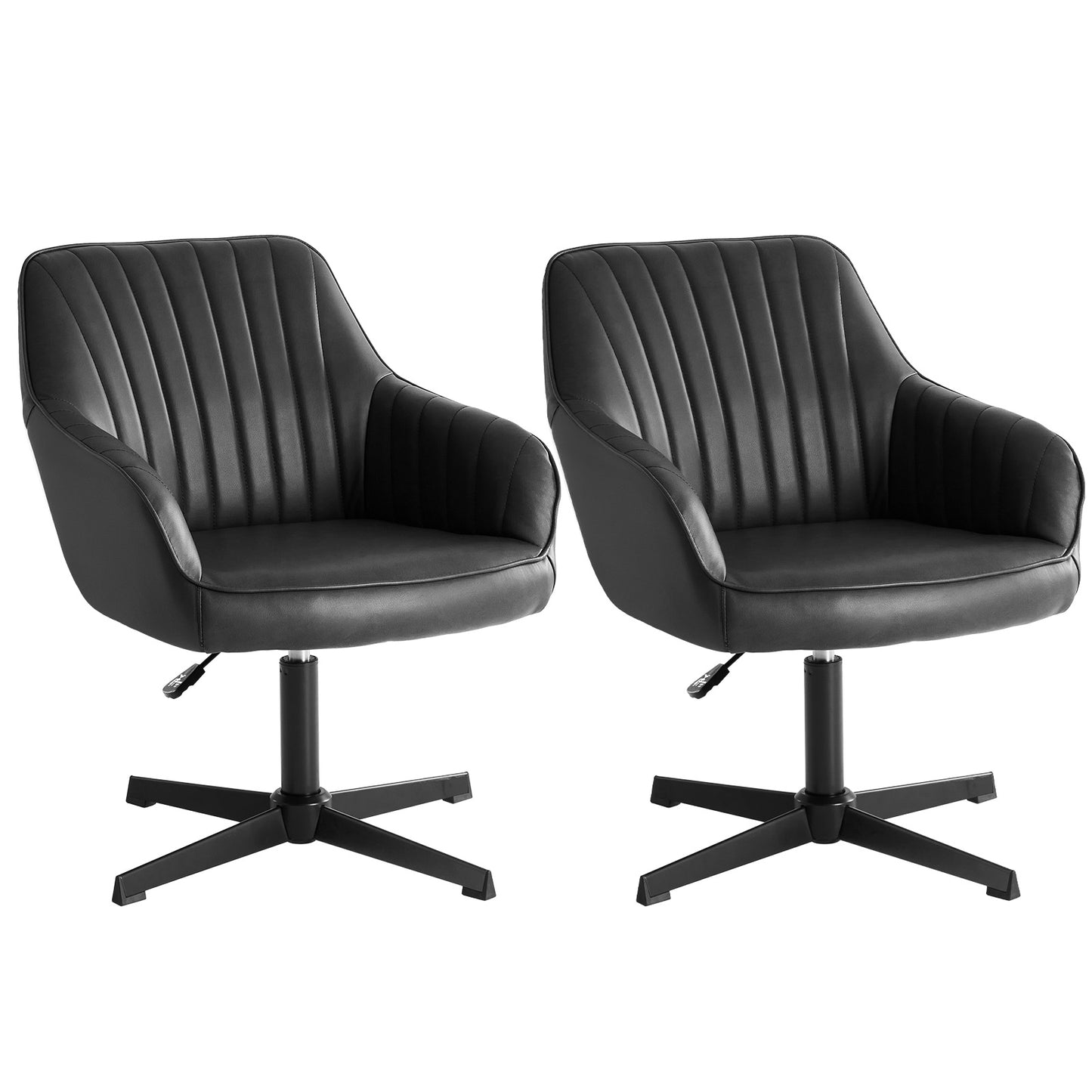 Gepolsterter Drehstuhl mit Armlehnen aus PU-Leder für Esszimmerstuhl