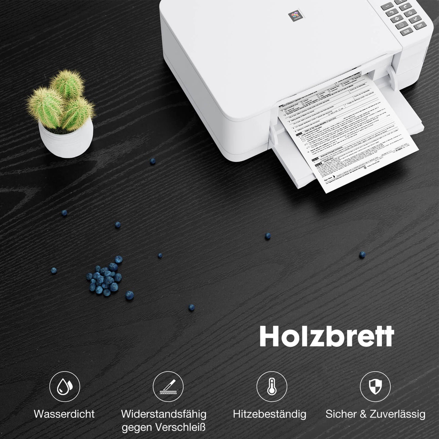 Sweetcrispy mobiler Aktenschrank mit 3 Schubladen und Rollen für Büro