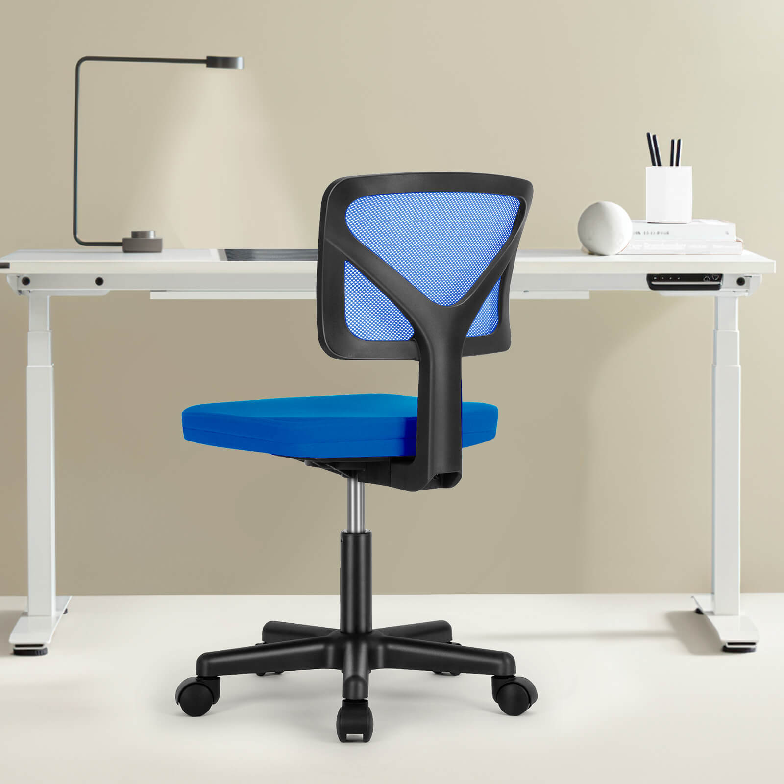Low-Back Mesh Armless Office Chair,Swivel Rolling Computer Stuhl keine Arme mit Lendenwirbelstütze