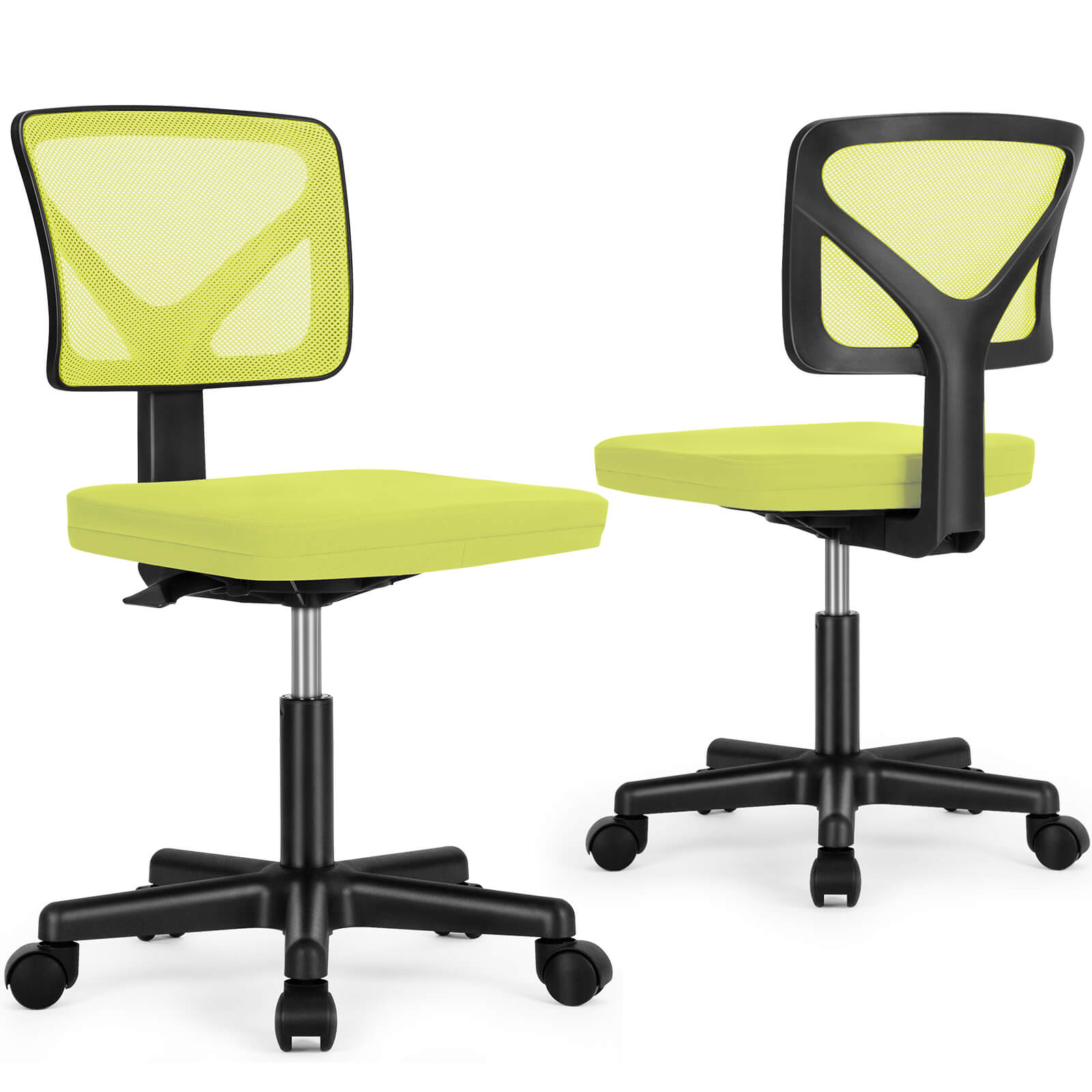Low-Back Mesh Armless Office Chair,Swivel Rolling Computer Stuhl keine Arme mit Lendenwirbelstütze