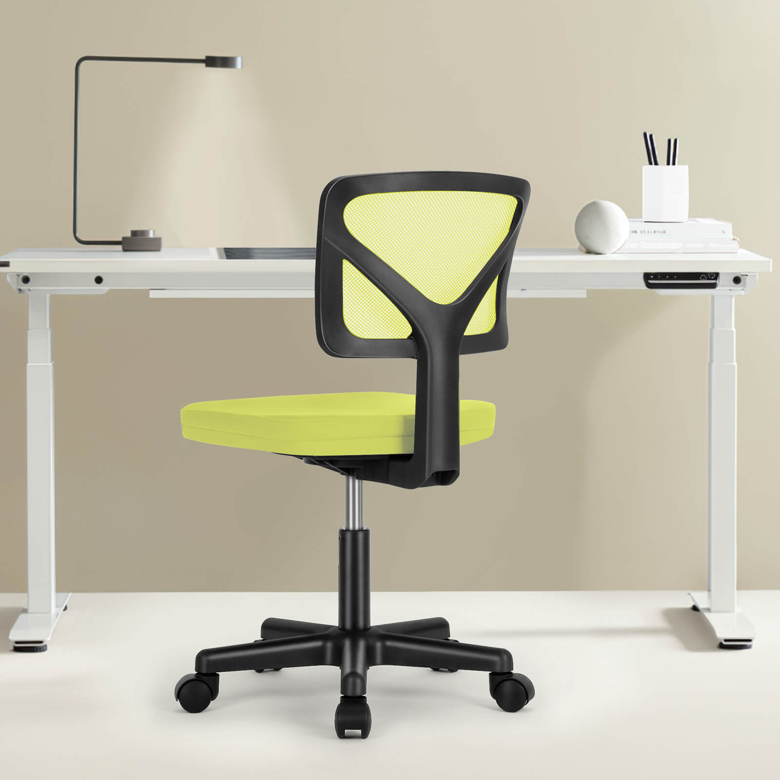 Low-Back Mesh Armless Office Chair,Swivel Rolling Computer Stuhl keine Arme mit Lendenwirbelstütze