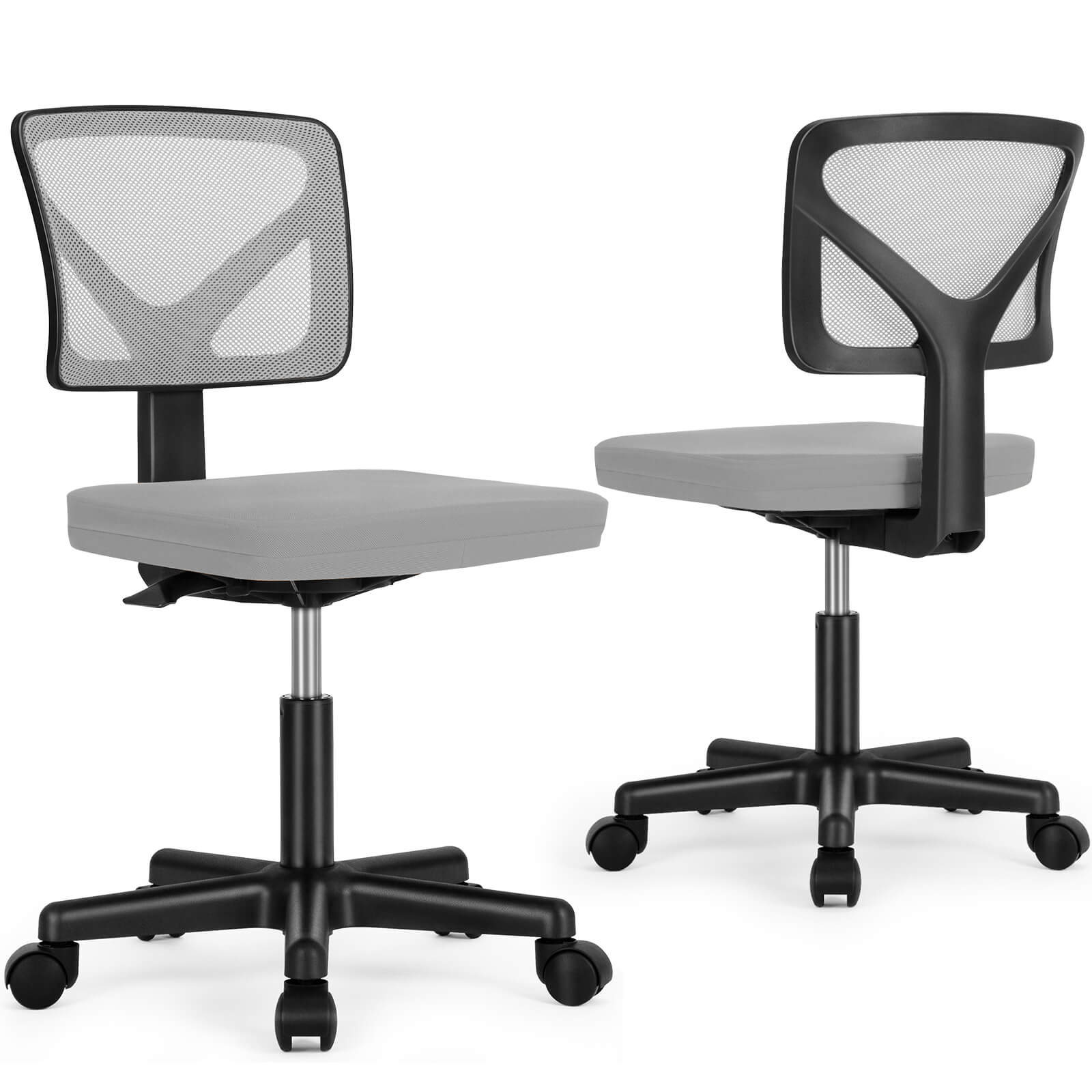 Low-Back Mesh Armless Office Chair,Swivel Rolling Computer Stuhl keine Arme mit Lendenwirbelstütze