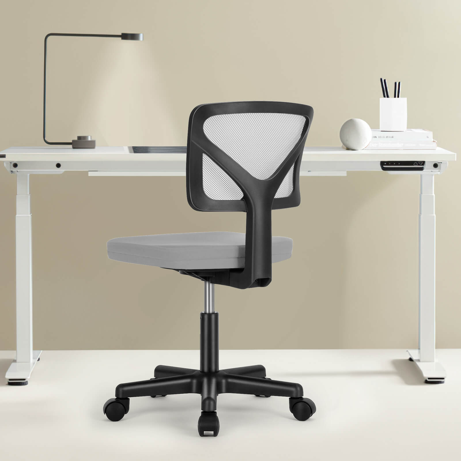 Low-Back Mesh Armless Office Chair,Swivel Rolling Computer Stuhl keine Arme mit Lendenwirbelstütze