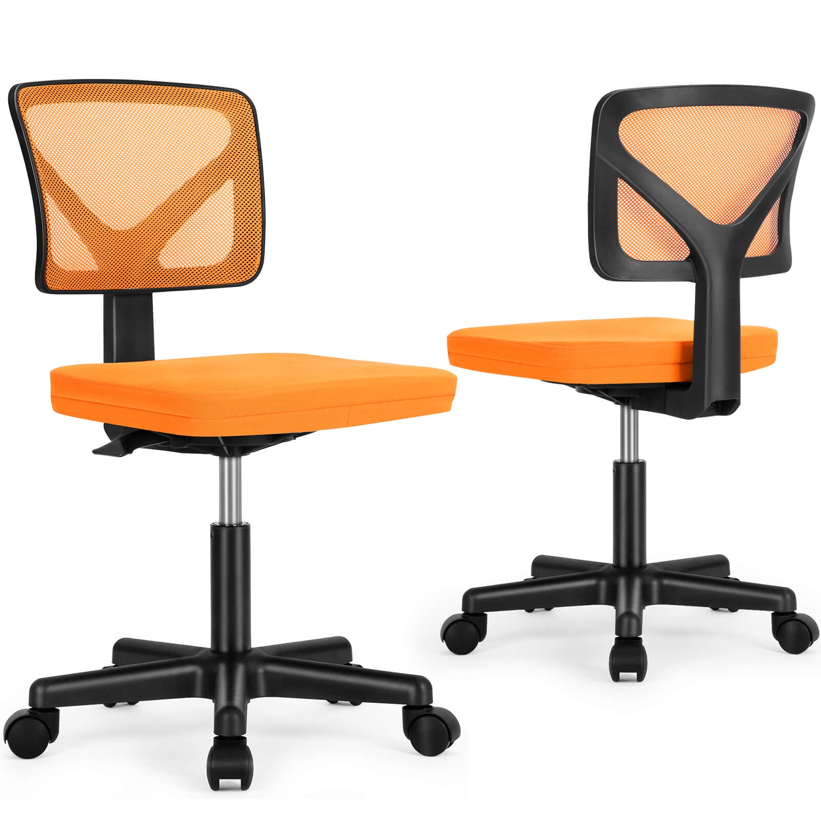 Low-Back Mesh Armless Office Chair,Swivel Rolling Computer Stuhl keine Arme mit Lendenwirbelstütze