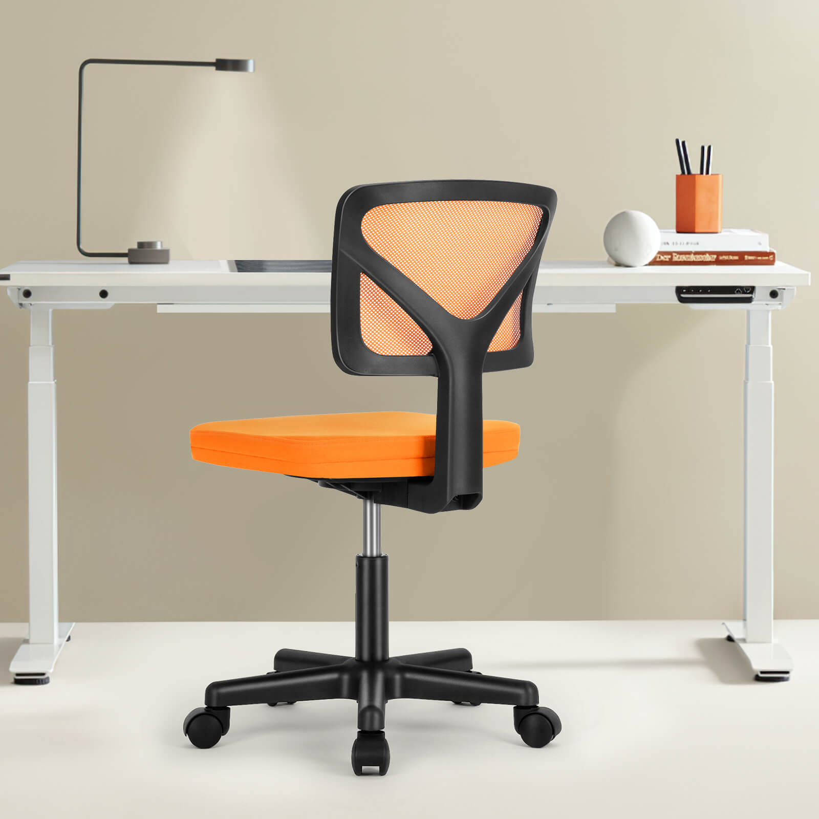 Low-Back Mesh Armless Office Chair,Swivel Rolling Computer Stuhl keine Arme mit Lendenwirbelstütze