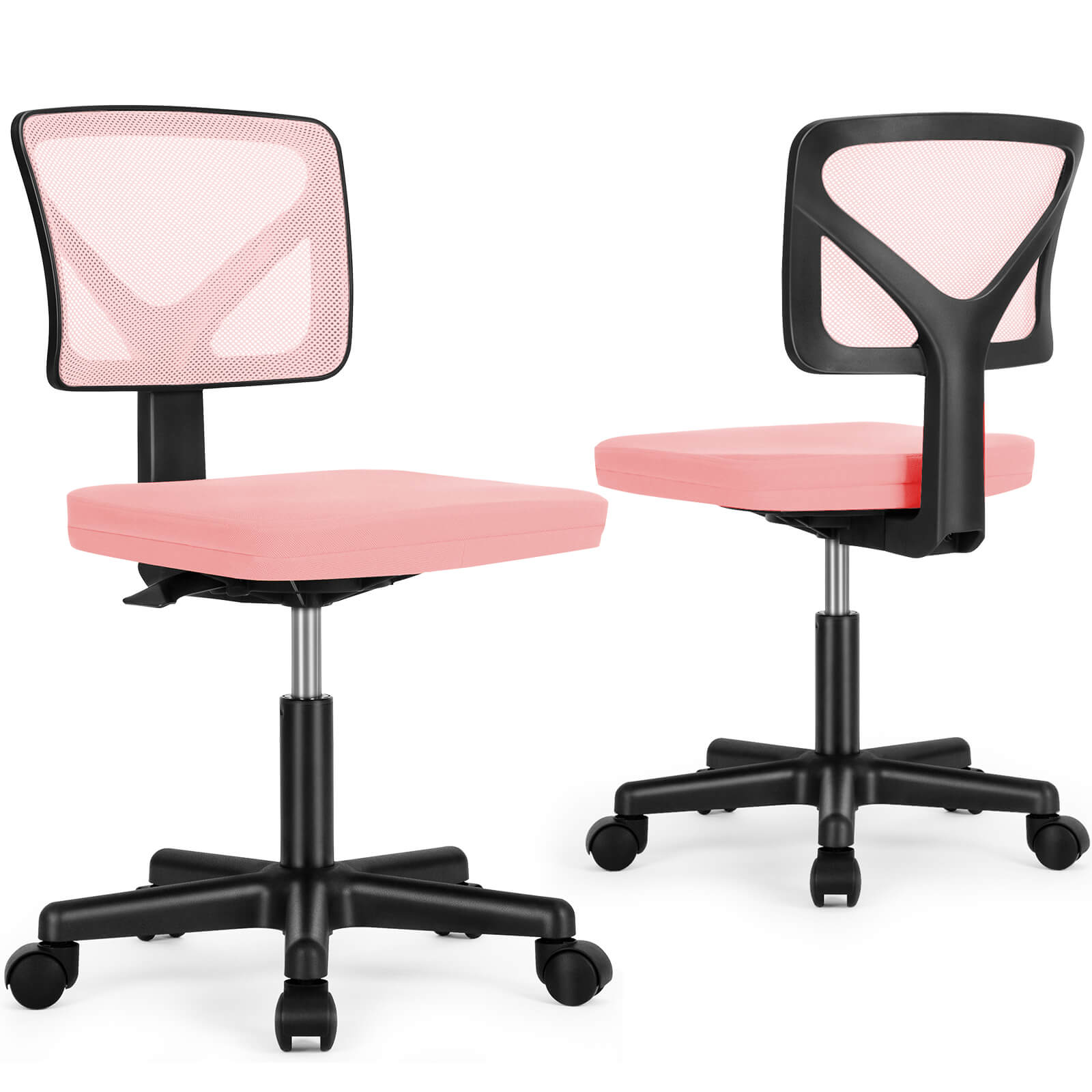Low-Back Mesh Armless Office Chair,Swivel Rolling Computer Stuhl keine Arme mit Lendenwirbelstütze