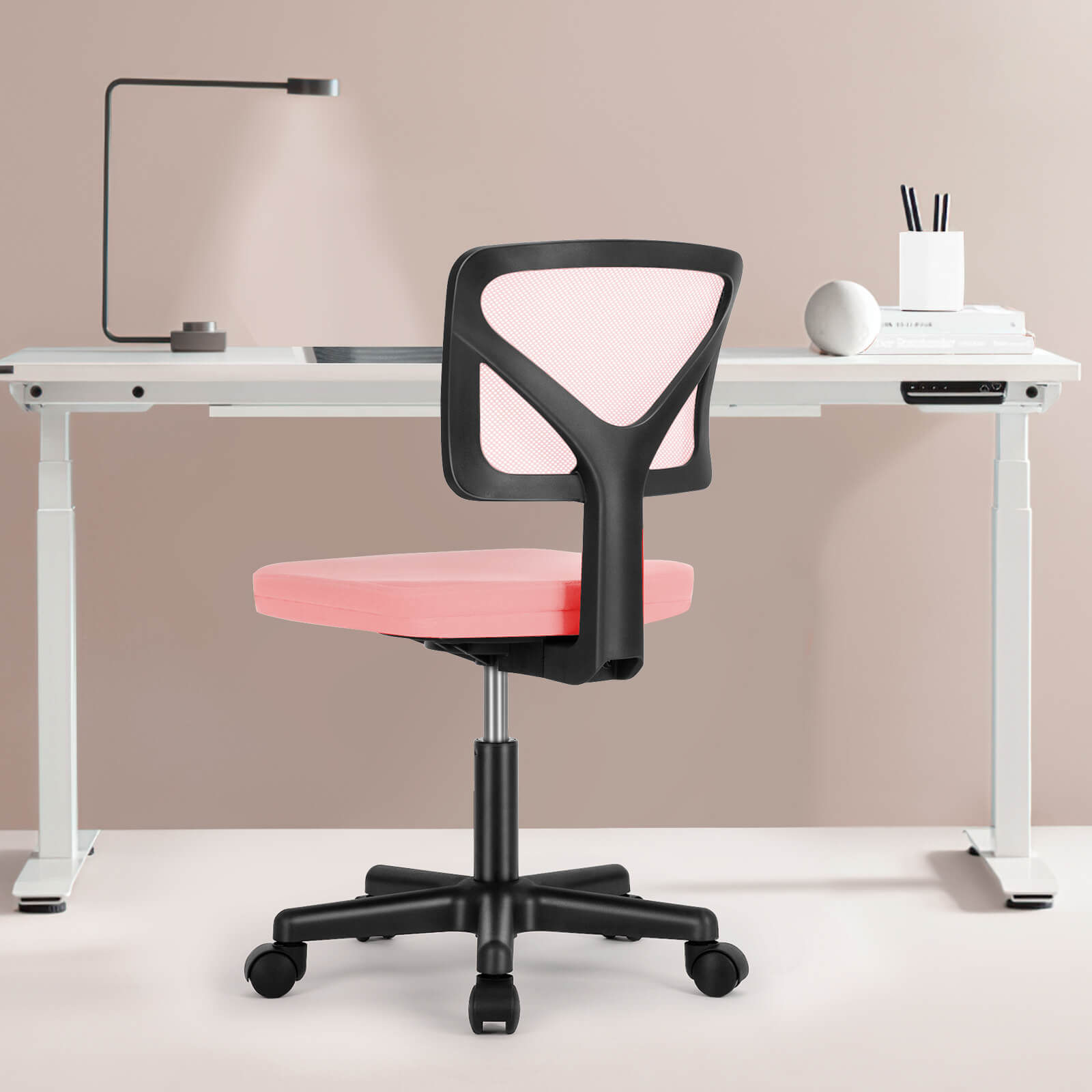 Low-Back Mesh Armless Office Chair,Swivel Rolling Computer Stuhl keine Arme mit Lendenwirbelstütze