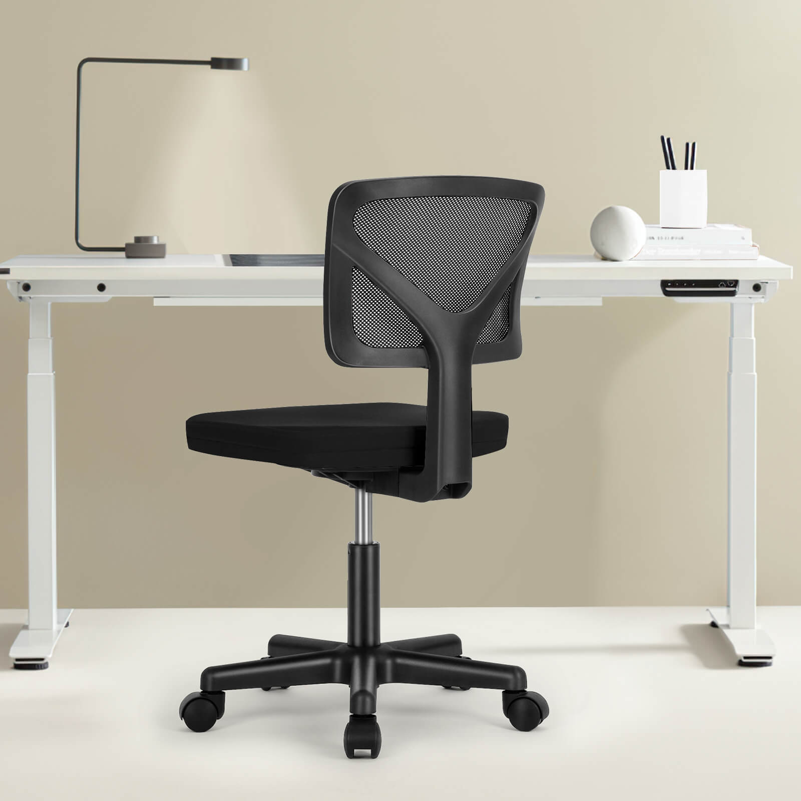 Low-Back Mesh Armless Office Chair,Swivel Rolling Computer Stuhl keine Arme mit Lendenwirbelstütze