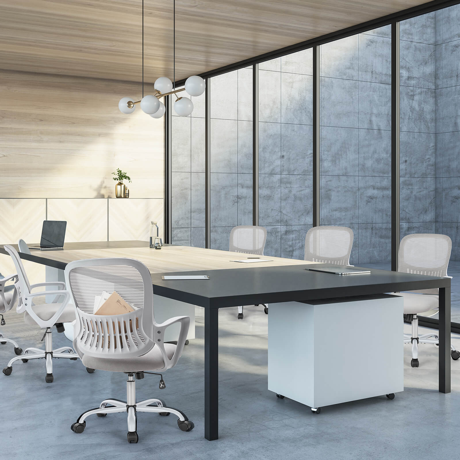 Ergonomische Home Mesh Office Schreibtischstühle mit Flip up Armlehnen, Lendenwirbelstütze