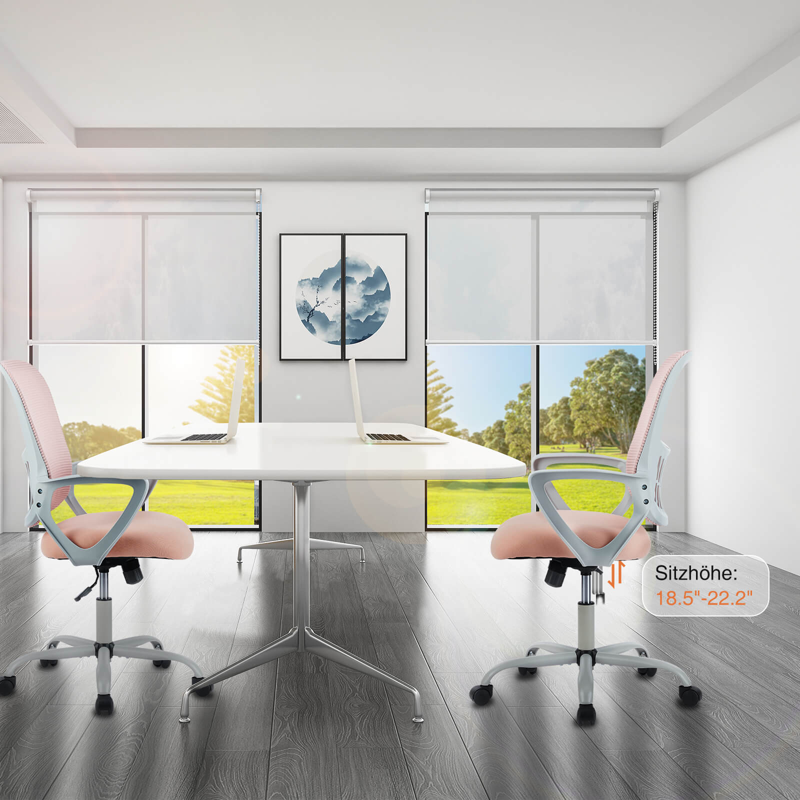 Ergonomische Home Mesh Office Schreibtischstühle mit Flip up Armlehnen, Lendenwirbelstütze