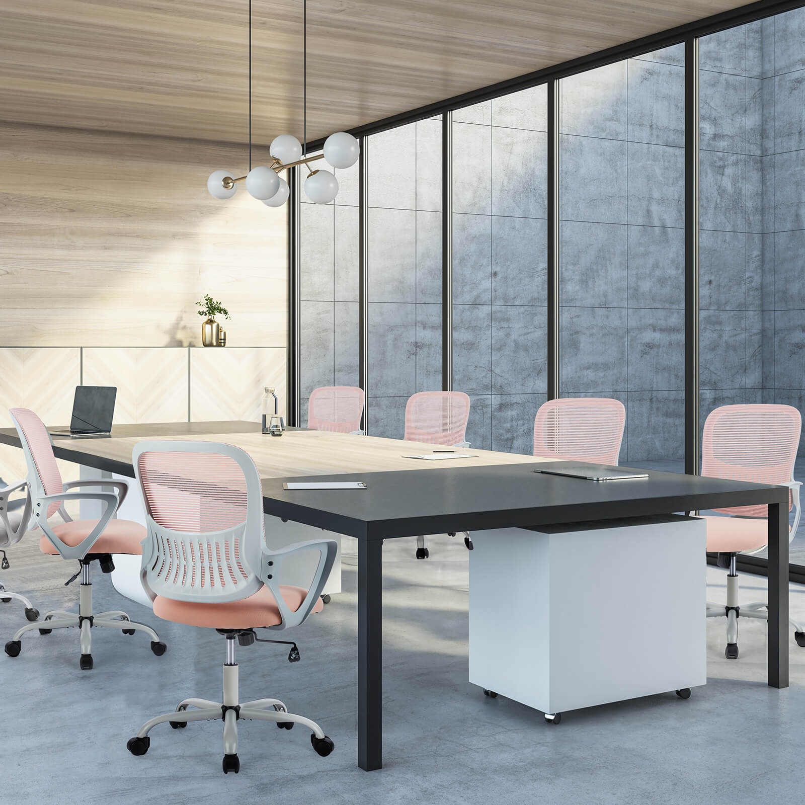 Ergonomische Home Mesh Office Schreibtischstühle mit Flip up Armlehnen, Lendenwirbelstütze