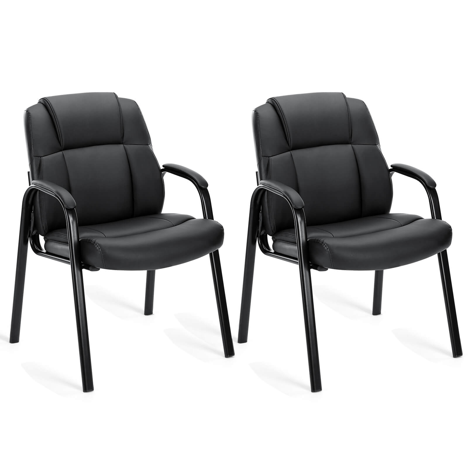 PU Leder Konferenzraum Empfangsstühle mit gepolsterten Armen, keine Räder Executive Office Chair