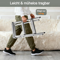Sweetcrispy klappbare Aluminium-Trittleiter mit 3 Stufen, max. 150 kg belastbar, Höhe ca. 57 cm