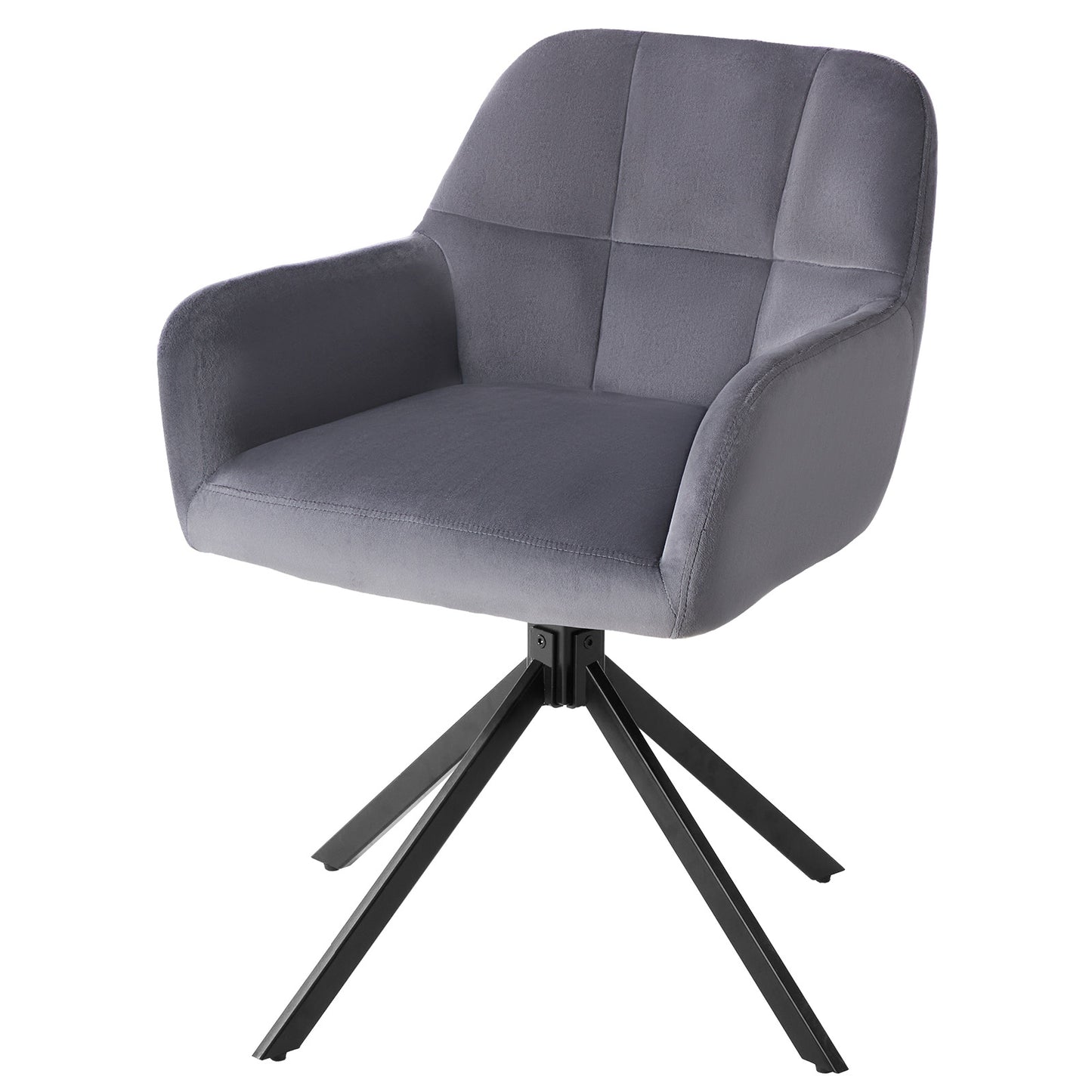 Sweetcrispy 360° drehbarer Samt-Küchenstuhl mit Armlehnen für das Esszimmer