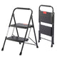 Sweetcrispy rutschfeste 2-Stufen-Trittleiter mit Sicherheitsverschluss und Metallgestell, Höhe ca. 85 cm