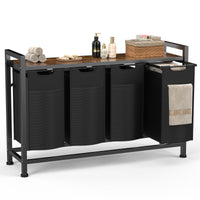 Sweetcrispy Wäschekorb mit Ablage, mehreren abnehmbaren Taschen & Rollen für Zuhause