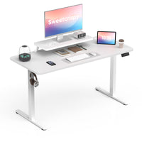 Sweetcrispy höhenverstellbarer Schreibtisch Computertisch mit Monitorhalterung