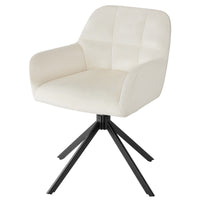 Sweetcrispy 360° drehbarer Samt-Küchenstuhl mit Armlehnen für das Esszimmer