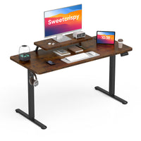 Sweetcrispy höhenverstellbarer Schreibtisch Computertisch mit Monitorhalterung