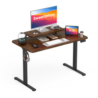 Sweetcrispy höhenverstellbarer Schreibtisch Computertisch mit Monitorhalterung