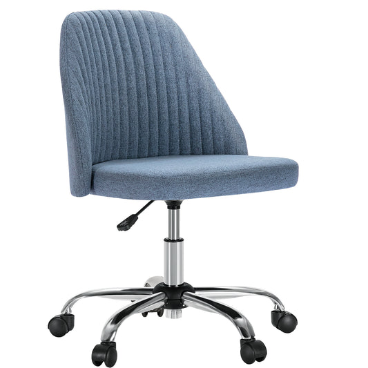 Sweetcrispy ergonomischer drehbarer Bürostuhl ohne Armlehnen mit Rollen