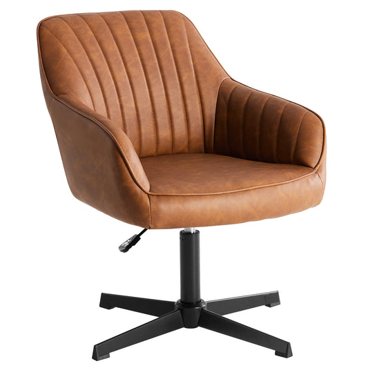Gepolsterter Drehstuhl mit Armlehnen aus PU-Leder für Esszimmerstuhl