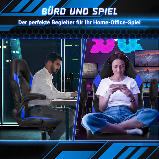 Sweetcrispy verstellbarer Gaming-Stuhl mit verbreiterter Rücklehne für das Spielzimmer