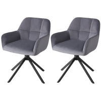 Sweetcrispy 360° drehbarer Samt-Küchenstuhl mit Armlehnen für das Esszimmer