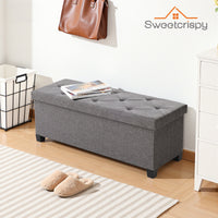 Sweetcrispy Sitzbank mit 110 Liter Stauraum und abnehmbarer Trennwand