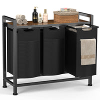 Sweetcrispy Wäschekorb mit Ablage, mehreren abnehmbaren Taschen & Rollen für Zuhause