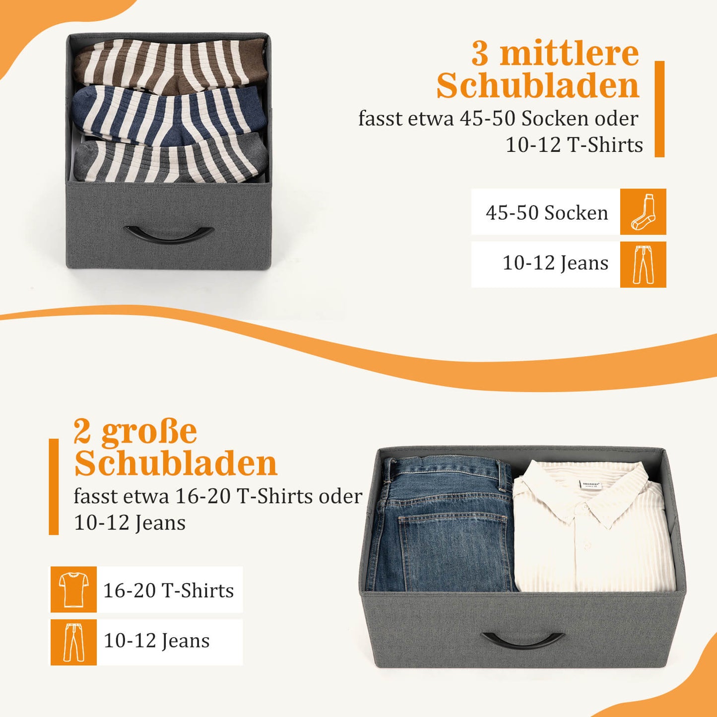 Sweetcrispy Kommode mit 7 Stoffschubladen und Metallgestell für Wohnzimmer und Schlafzimmer