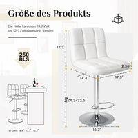 Sweetcrispy gepolsterte drehbare Barhocker (2er-Set) für Küche und Bartisch