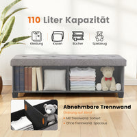 Sweetcrispy Sitzbank mit 110 Liter Stauraum und abnehmbarer Trennwand