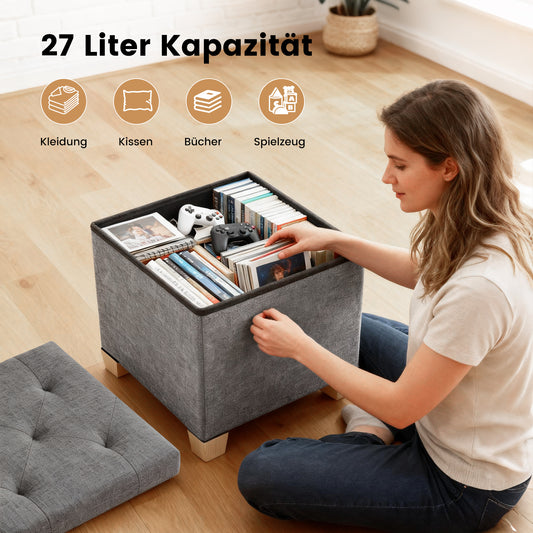 Sweetcrispy Sitzhocker mit 27 Liter Stauraum für Wohnzimmer