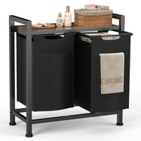 Sweetcrispy Wäschekorb mit Ablage, mehreren abnehmbaren Taschen & Rollen für Zuhause