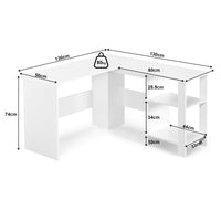 Sweetcrisy Regal-Schreibtisch Eckschreibtisch mit Regalen und Stauraum