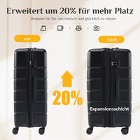 Sweetcrispy Hartschalen-Kofferset 3tlg. (20/24/28 Zoll )mit Schloss, stabiles ABS für Reisen