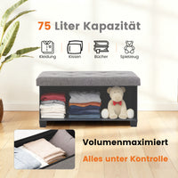 Sweetcrispy Sitzbank mit 110 Liter Stauraum und abnehmbarer Trennwand