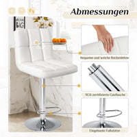 Sweetcrispy gepolsterte drehbare Barhocker (2er-Set) für Küche und Bartisch