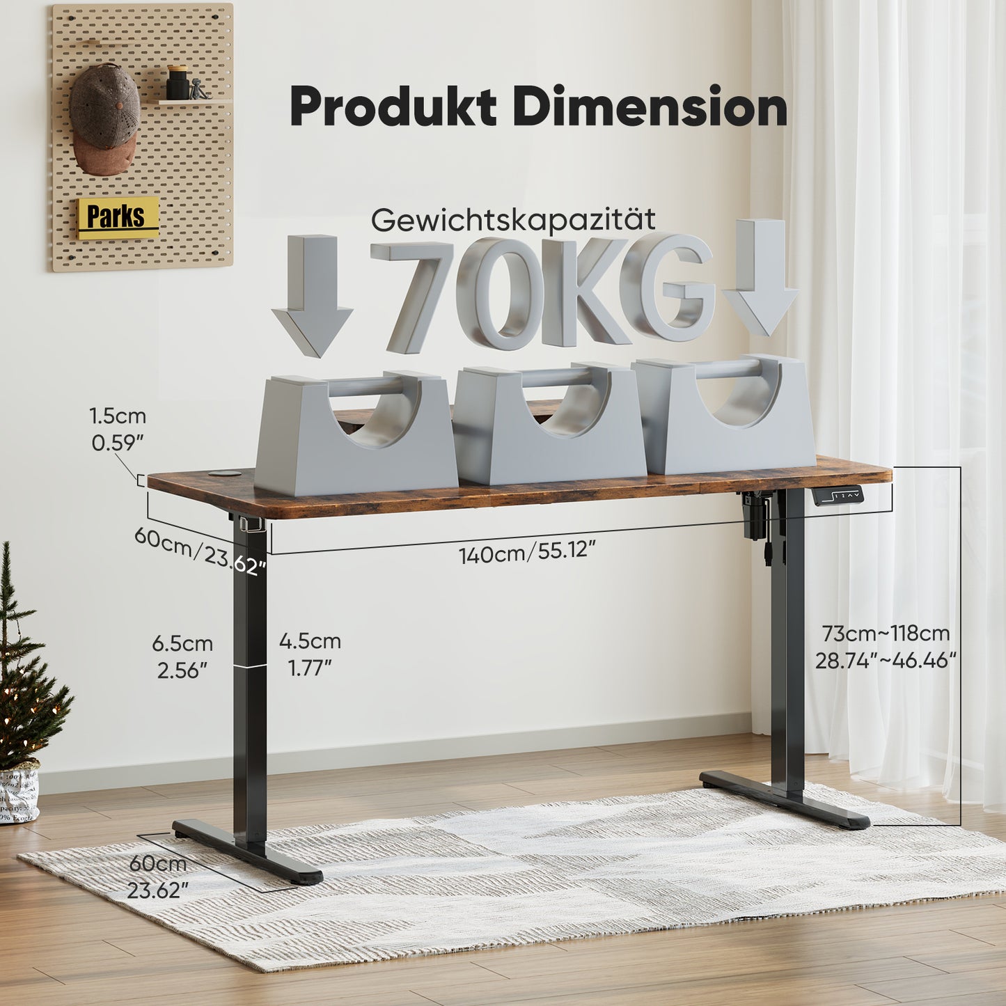 Sweetcrispy höhenverstellbarer Schreibtisch Computertisch mit Monitorhalterung