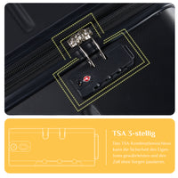 Sweetcrispy Hartschalen-Kofferset 3tlg. (20/24/28 Zoll )mit Schloss, stabiles ABS für Reisen