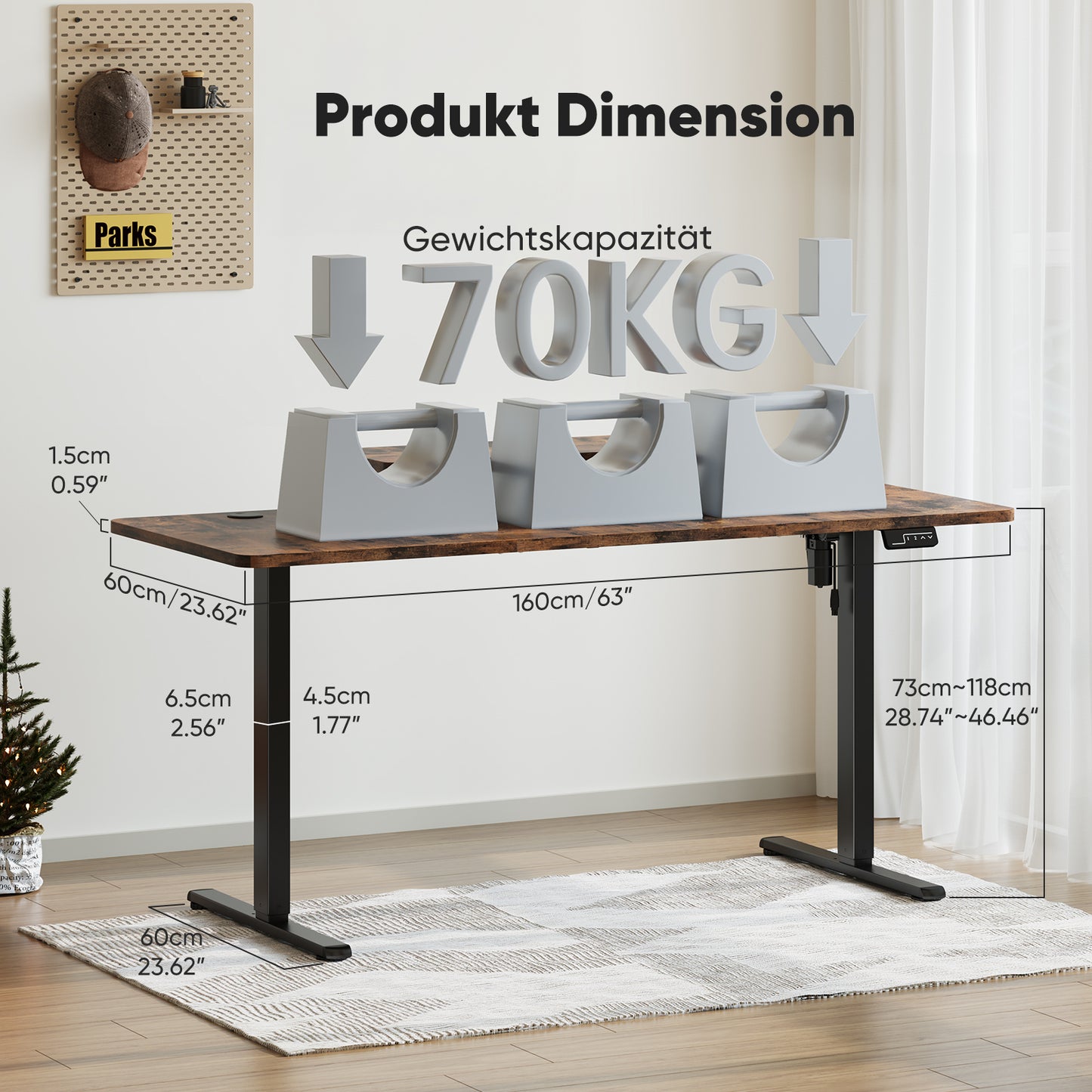 Sweetcrispy höhenverstellbarer Schreibtisch Computertisch mit Monitorhalterung