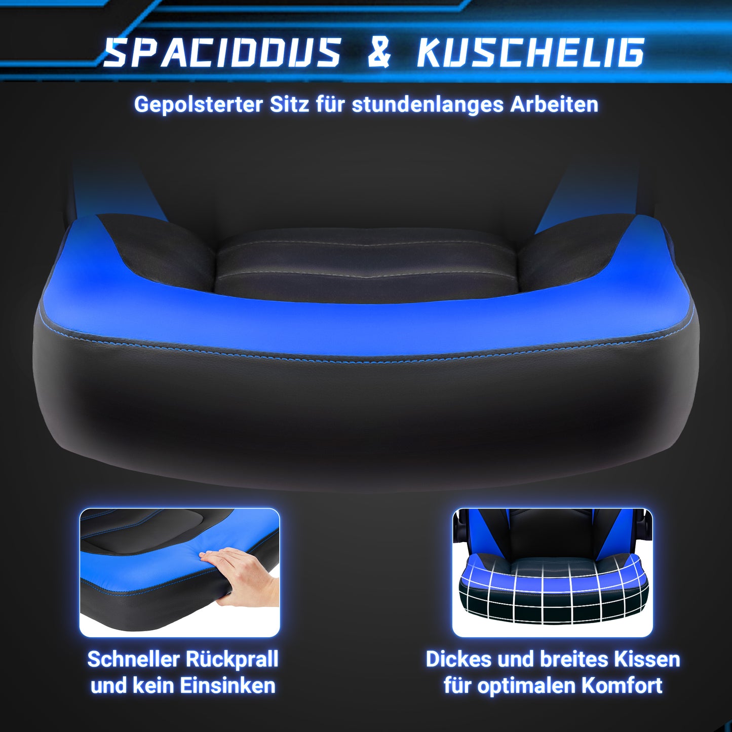 Sweetcrispy verstellbarer Gaming-Stuhl mit verbreiterter Rücklehne für das Spielzimmer