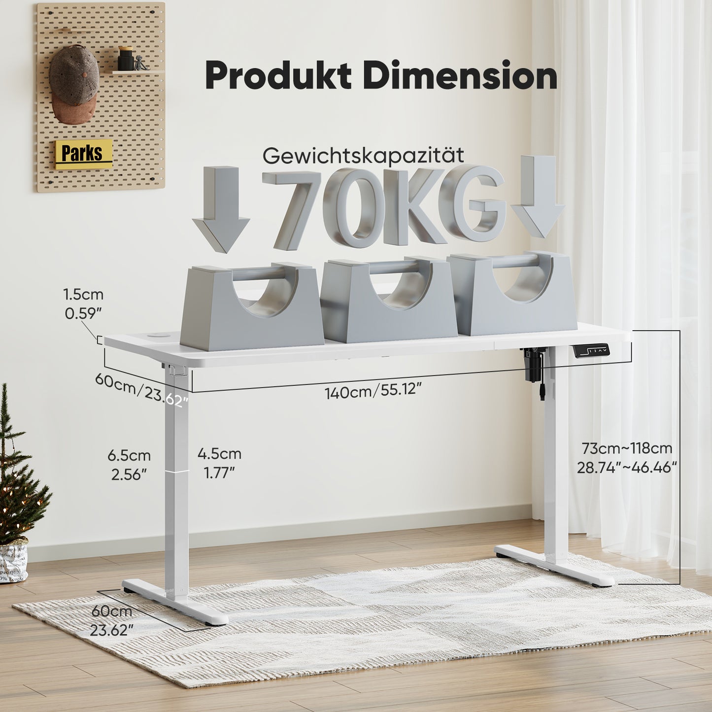 Sweetcrispy höhenverstellbarer Schreibtisch Computertisch mit Monitorhalterung