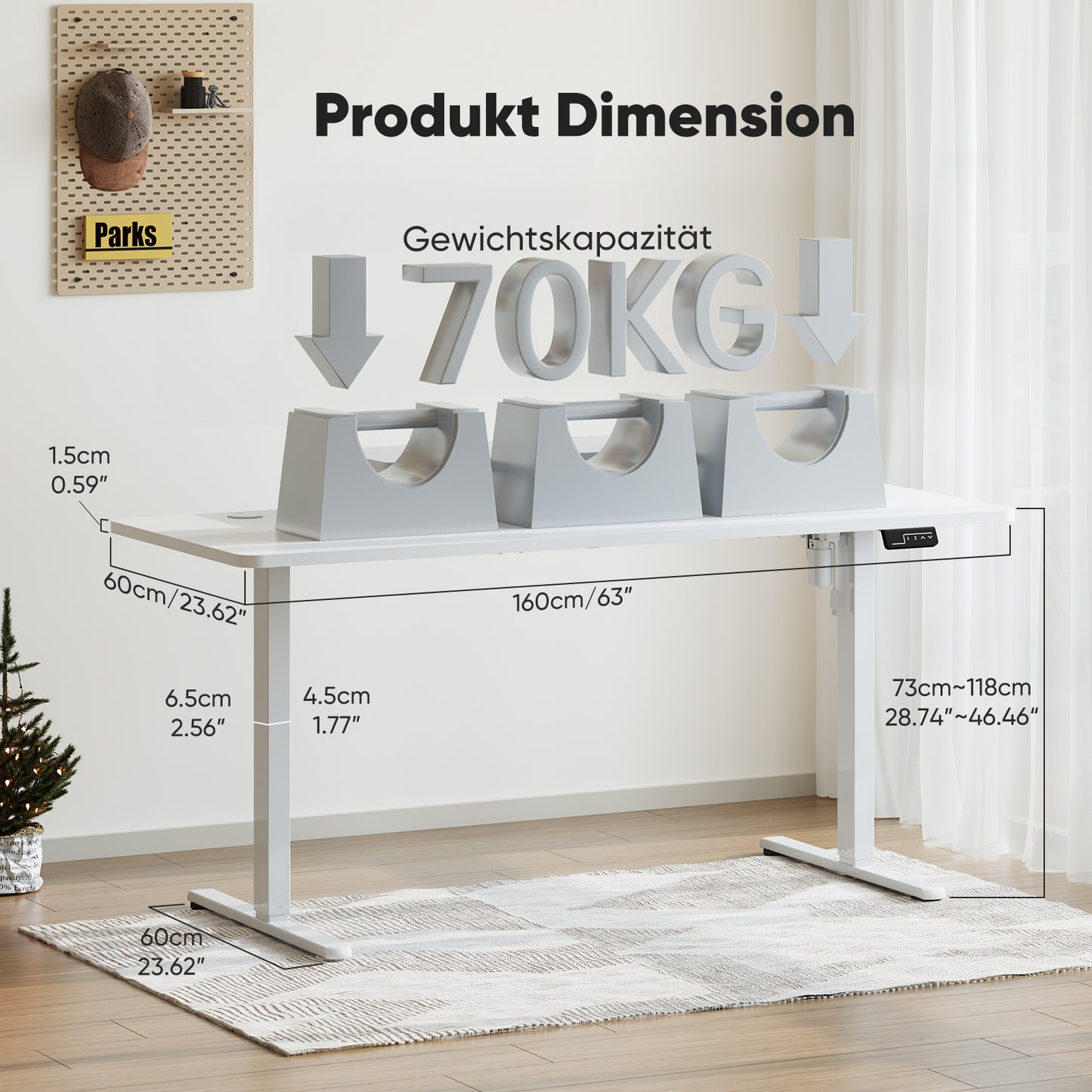 Sweetcrispy höhenverstellbarer Schreibtisch Computertisch mit Monitorhalterung