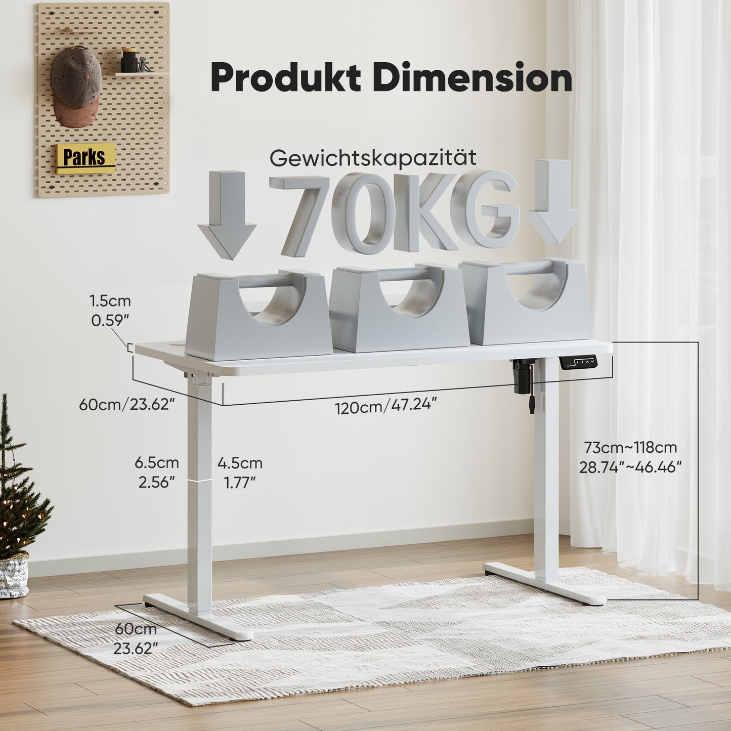 Sweetcrispy höhenverstellbarer Schreibtisch Computertisch mit Monitorhalterung