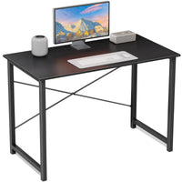 Sweetcrispy Schreibtisch mit Metallrahmen 40 Zoll für Büro und Homeoffice