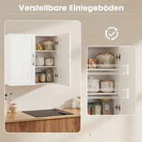 Sweetcrispy Wandschrank mit Doppeltür und verstellbaren Einlegeböden für Badezimmer/Küche/Flur