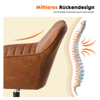 Gepolsterter Drehstuhl mit Armlehnen aus PU-Leder für Esszimmerstuhl