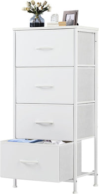 Sweetcrispy Mehrzweckschrank Stoffkommode mit 4 Schubladen und Metallgestell